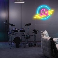 Piloyinde Music Neon Sign Music Symbol Neon Light Sign Neon Signs For Wall Decor Colorful Led Signs Suitable For Music Room Pian