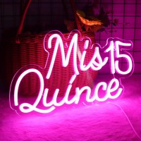 Jfllamp Mis 15 Quinceanera Neon Signs For Wall Decor Neon Lights For Bedroom Led Signs Suitable For Quinceanera Christmas Birthd