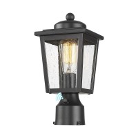 Luminzone Outdoor Post Lights Lamp Post Light Fixture Black Finish Waterproof And Antirust Aluminum Pillar Outside Lighting F