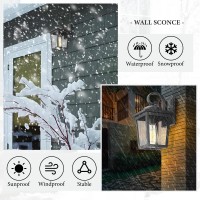 Luminzone Outdoor Light Fixtures Wall Mount Waterproof Exterior Wall Lanterns With Glass Outside Wall Sconces Front Porch Lig