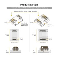 Btflighting 3Pin 12Mm Width Transparent Connector Kit 8Pcs Strip To Strip Connector 8 Pairs Of Wire To Strip Connectors Only Su