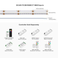 Btflighting Fcob Cob Led Strip Rgbcct Color Changing Flexible High Density Light Rgbcct Tunable 3000K6000K 98Ft 960Ledm Dc2