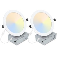 2 Pack 8 Inch Led Recessed Light Ultrathin Recessed Ceiling Lighting With Junction Box 3000K4500K6000K Selectable 1800Lm H