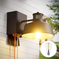 Ehaho Porch Lights With Outlet Dusk To Dawn Motion Sensor Outdoor Light With Outlet Builtin Waterproof Antirust Lantern Outs