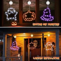 Joomer Halloween Window Lights 3 Pack Of Orange Pumpkin White Ghost And Purple Witch Hat Battery Operated Halloween Lights Wit