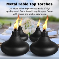 Fan-Torches 8 Pack Metal Table Top Torches, 24.5Oz Citronella Torches For Outside, Refillable Flame Light Torch, Decorative Tabletop Lantern For Yard, Patio, Deck, Garden, Party, Landscape