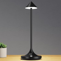 Bravzurg Cordless Led Table Lamp, 6000Mah Rechargeable Battery Operated Table Lamps, Modern & Portable, Dimmable, Wireless Small Desk Lights For Outdoor Restaurant Home Bedside - Black