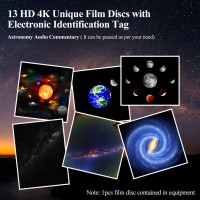 Somktn Allnew Planetarium Projector Astronomical Audio Commentary Included Star Galaxy Projector With 13 Unique Film Shee