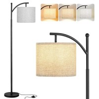 Ambimall Floor Lamps For Living Room With 3 Color Temperatures, Standing Lamp Tall With Adjustable Grey Shade, Tall Lamps For Living Room Bedroom Office Classroom Dorm Room, 9W Bulb Included