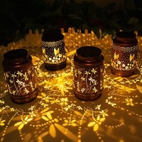 4 Packs Dragonfly&Hummingbird Solar Lantern Lights Outdoor Decor, Hanging Metal Decorations Waterproof With Led Light, Landscape Lights For Garden Patio Yard Lawn Backyard Front Porch