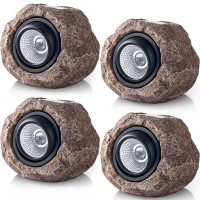 Timeflies Solar Rock Lights, 4 Pack Outdoor Decorative Garden Spot Lights For Pathway, Walkway, Yard, Landscape, Patio(Cool White)