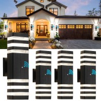 Tewei 4 Pack Dusk To Dawn Outdoor Light Fixture Black Exterior Wall Lights Up And Down Porch Lights Outdoor Wall Mount Waterpro