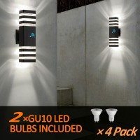 Tewei 4 Pack Dusk To Dawn Outdoor Light Fixture Black Exterior Wall Lights Up And Down Porch Lights Outdoor Wall Mount Waterpro