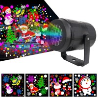 Tytoge Christmas Light Projector With 16 Pattern Slide Led Projection Lamp For Christmas Party Projector Lights Party Decoration (A)