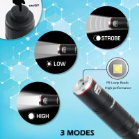 Vicbarley Rechargeable Pen Light 300 Lumens Led Pocket Rechargeable Flashlight With Clip Zoomable Waterproof Perfect For Emerg