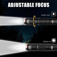 Vicbarley Rechargeable Pen Light 300 Lumens Led Pocket Rechargeable Flashlight With Clip Zoomable Waterproof Perfect For Emerg