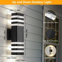 Tewei 4 Pack Outdoor Wall Lights Modern Exterior Light Fixture Wall Mount Black Outdoor Lights For House Waterproof Aluminum Up