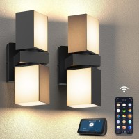 Xmcosy Outdoor Wall Lights 1400Lm Smart Rgbcw Porch Lights Outdoor Exterior House Led Wall Lighting Wifi App Control Compati