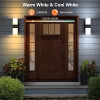 Xmcosy Outdoor Wall Lights 1400Lm Smart Rgbcw Porch Lights Outdoor Exterior House Led Wall Lighting Wifi App Control Compati