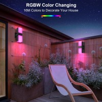 Xmcosy Outdoor Wall Lights 1400Lm Smart Rgbcw Porch Lights Outdoor Exterior House Led Wall Lighting Wifi App Control Compati