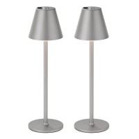 Modern Led Cordlesstable Lamp,4000Mah Rechargeable Battery Desk Lamp,3 Level Brightness Night Light, Portable ,Minimalist Design, For Couple Dinner/Coffee Table/Restaurant/Bedroom(Grey 2Pack)