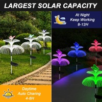 Weepong Solar Garden Lights Waterproof Newest Solar Outdoor Lights Decorative 7 Color Changing Double Jellyfish And Butterfly So