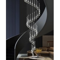 Ykolupty H197 High Ceiling Chandelier 42Light Modern Chandelier Pendant Light Chandelier For Living Room Stairs Foyer Entryway