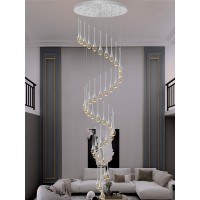 Ykolupty H197 High Ceiling Chandelier 42Light Modern Chandelier Pendant Light Chandelier For Living Room Stairs Foyer Entryway