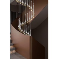 Ykolupty H197 High Ceiling Chandelier 42Light Modern Chandelier Pendant Light Chandelier For Living Room Stairs Foyer Entryway