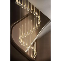 Ykolupty H197 Foyer Chandeliers For High Ceiling 42Lights Gold Chandelier Led Pendant Lighting Fixtures Dimmable 2700K6000K