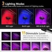 Ipower Grow Full Spectrum And 60 Blue Red Leds For Indoor Plants 11Level Dimmable 3 Lighting Modes Auto On Off With 3912H T