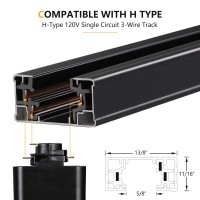 Vanoopee H Track Floating Canopy Connector Black For Single Circuit H Type Track Rail H Track Rail Cover Compatible With Halo T