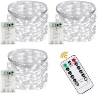 4 Pack Fairy Lights Battery Operated With Remote Control Timer 26 Ft 80 Led String Lights Outdoor Indoor 8 Mode Twinkle Lights