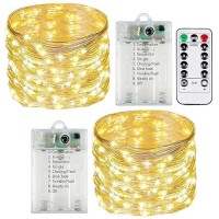 3 Pack Fairy Lights Battery Operated With Remote Control Timer 26 Ft 80 Led String Lights Outdoor Indoor 8 Mode Twinkle Lights