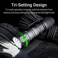 Nextorch Led Tactical Flashlight High Lumens, Powerful Emergency Rechargeable Compact Bright Flashlight With 3 Modes & Strobe & Ceramic Bead Broken Window, Tactical Rings Included For Outdoor Use