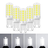 Evastary G9 Led Bulb Dimmable, 40 Watt G9 Halogen Equivalent 5000K Daylight White, 4W Chandelier Light Bulbs, Ac 360Beam Angle, G9 Bin-Pin Base, 120V No-Flicker, 5 Pack