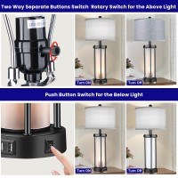 Table Lamps For Living Room Set Of 2 26 Tall Bedside Farmhouse Table Lamps With Led Lantern Nightlight Bedroom Nightstand Lamp