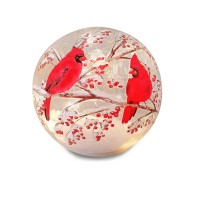 Ranscah Glass Ball Light Crackle Led Night Light Red Bird Pattern Battery Operated Light Tabletop Decorative Sphere Lamp Led Orb Table Lamp For Outdoor Living-Room Pathway Patio Yard Lawn Bedroom