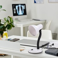 Led Hard Lamp Or Table For Bedroom Desk Flexible Neck For Reading Spotlight E27 (White)