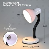 Led Hard Lamp Or Table For Bedroom Desk Flexible Neck For Reading Spotlight E27 (White)