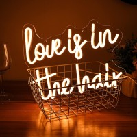 Alkkign Love Is In The Hair Neon Sign Dimmable Warm Letter Neon Signs Salon Hair Salon Sign Word Led Neon Light Sign Powered