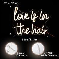 Alkkign Love Is In The Hair Neon Sign Dimmable Warm Letter Neon Signs Salon Hair Salon Sign Word Led Neon Light Sign Powered