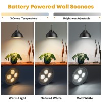 Nooknova Battery Operated Wall Sconce Wireless Sconces Set Of 2 Battery Operated Light Sconces Battery Powered Wall Sconce With