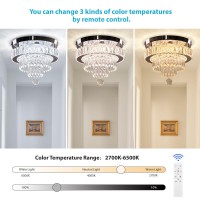 Cainjiazh 118 Dimmable Crystal Chandelier Crystal Ceiling Light Modern Crystal Chandeliers Flush Mount Ceiling Light Lamp Fix