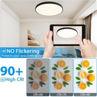 Hovenla 24 Inch Led Flush Mount Ceiling Light 48W 2800Lm Bedroom Lights For Ceiling 30006500K Dimmable Close To Ceiling Light