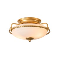 Hanass 2Light Flush Mount Ceiling Light Fixture Retro Vintage Close To Ceiling Light With Froested Glass 12Inch Gold Ceiling