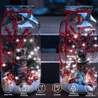 Christmas White Fairy Lights Battery Operated 2 Pack 164Ft 50 Leds Silver Copper Wire Twinkle Lights For Christmas Halloween Be