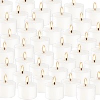 50 Pack Bulk Unscented Tealight Candles In Clear Cup Smokeless 8 Hours Burn Time For Weddings Holiday Birthday Parties Home