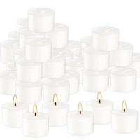 50 Pack Bulk Unscented Tealight Candles In Clear Cup Smokeless 8 Hours Burn Time For Weddings Holiday Birthday Parties Home