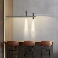 Dzqh-Qin Led Pendant Light Dimmable Dining Room Dining Table Hanging Lamp Modern Black Pendant Lamp Height Adjustable Hanging Lamp With Remote Control Hanging Lamp Dining Kitchen Bar